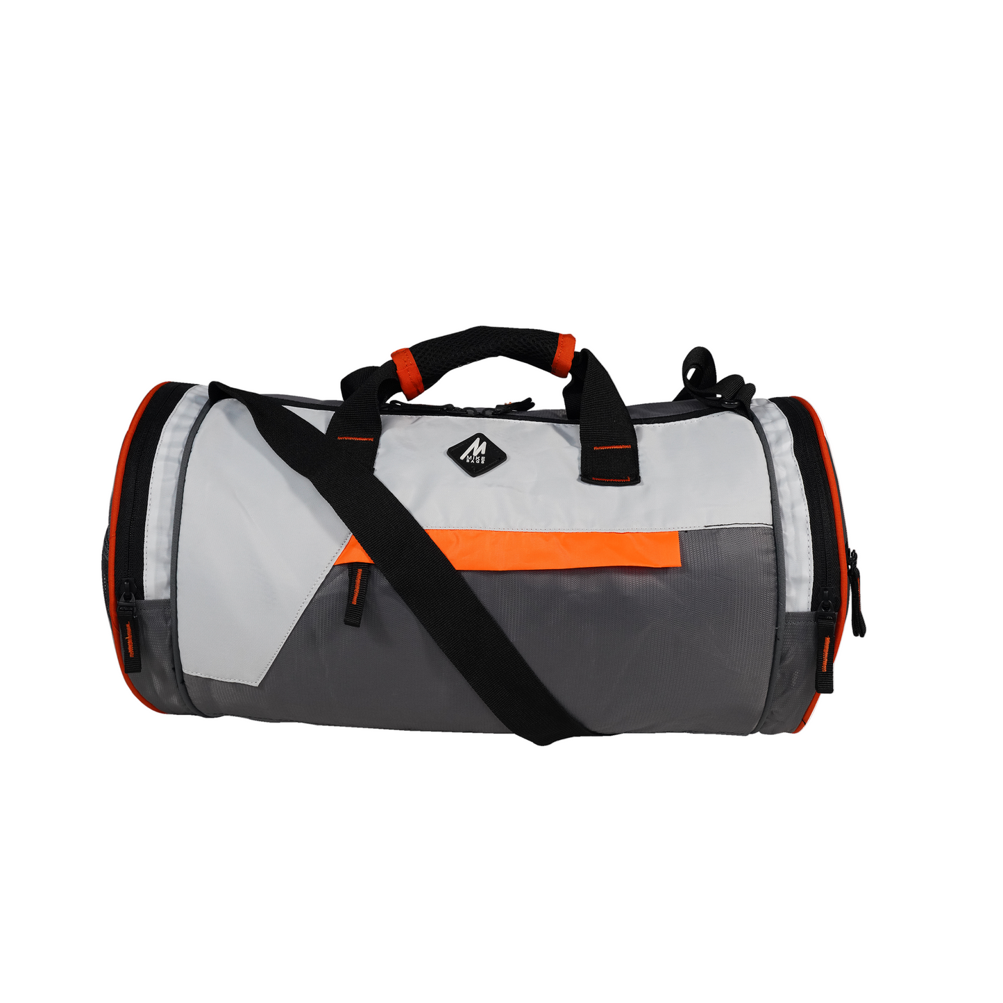 Mike Fit Gear Gym Bag - Grey & Neon Orange