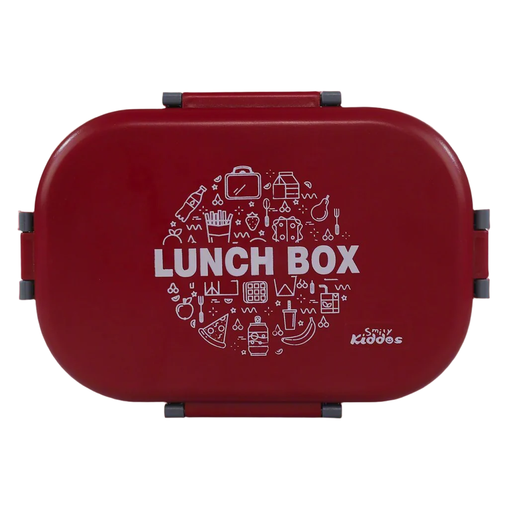 Smily kiddos Stainless Steel Pan Cake Theme Lunch Box - Red 3+ years