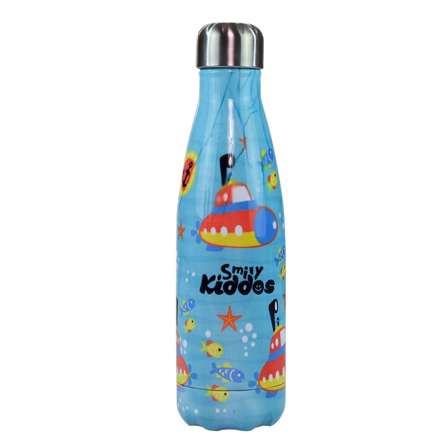 Smily Kiddos Steel Water Bottle Light Blue - Deep ocean Theme