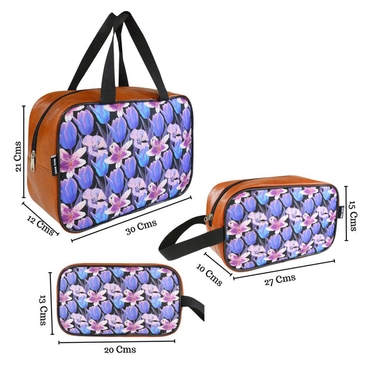 Mike Multi-Functional Makeup Pouch for Women set of 3 - Tan