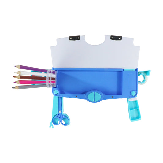 Smily Kiddos Pop Out Pencil box Transport Theme - Light Blue