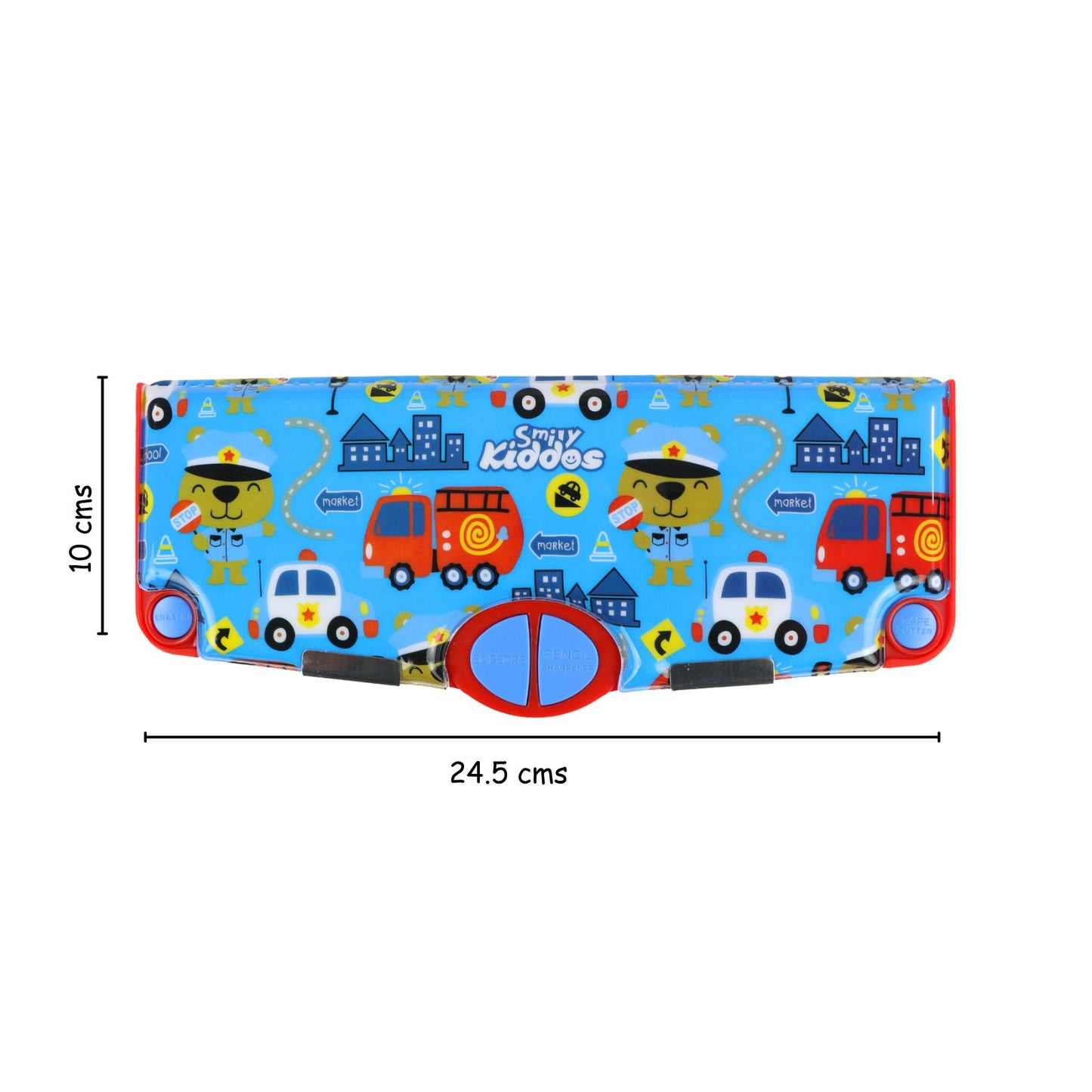 Smily Kiddos Pop Out Pencil box Police Theme - Blue