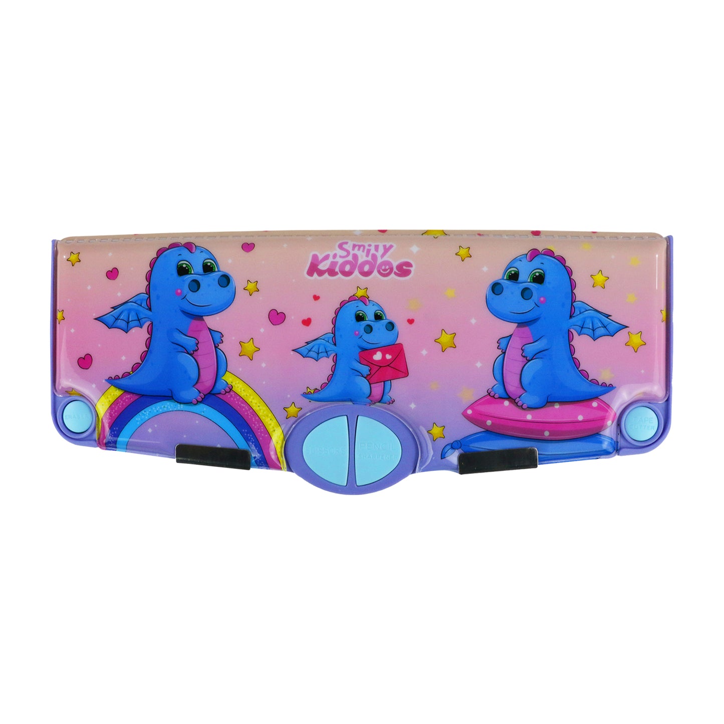 Smily Kiddos Pop Out Pencil box Dragon Theme - Light Pink