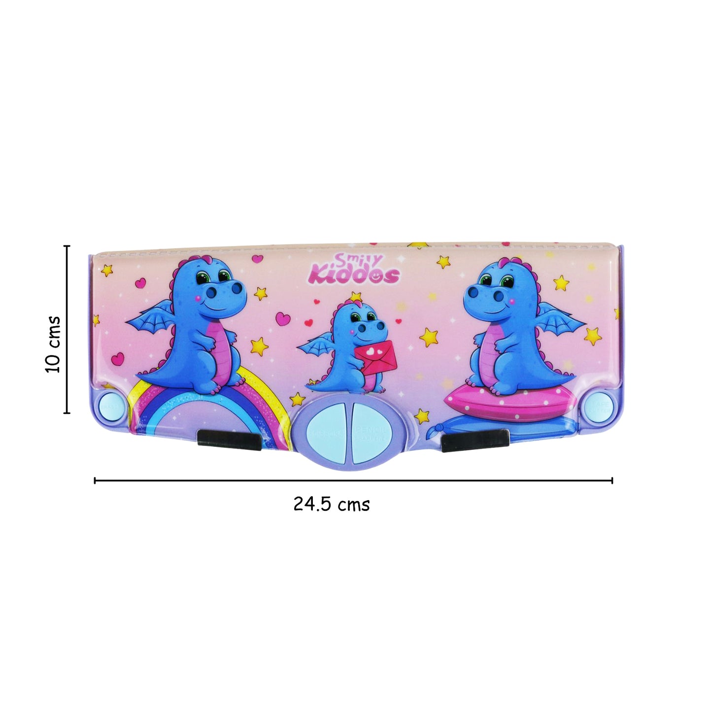 Smily Kiddos Pop Out Pencil box Dragon Theme - Light Pink
