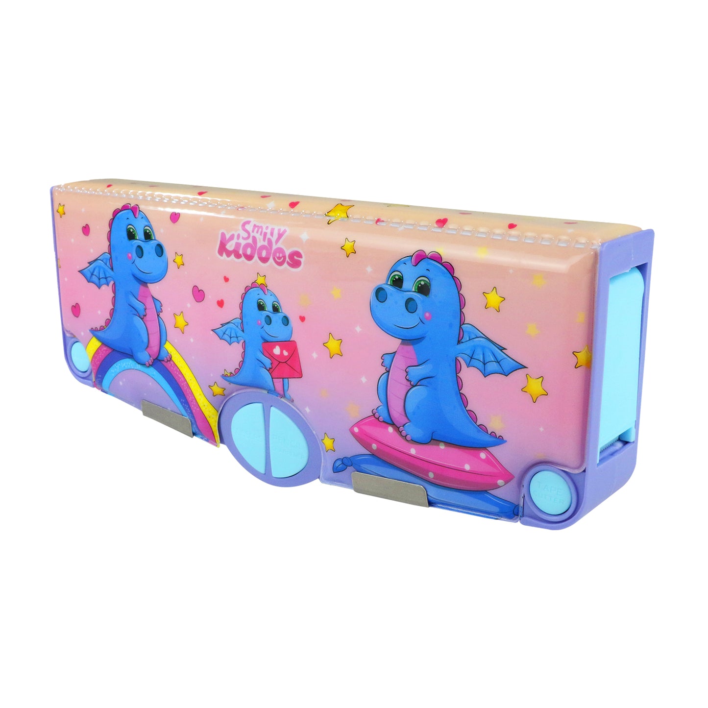 Smily Kiddos Pop Out Pencil box Dragon Theme - Light Pink