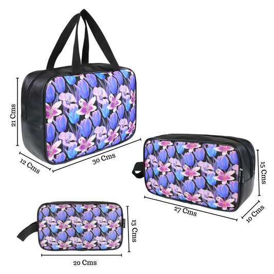 Mike Multi-Functional Makeup Pouch for Women set of 3 - Black