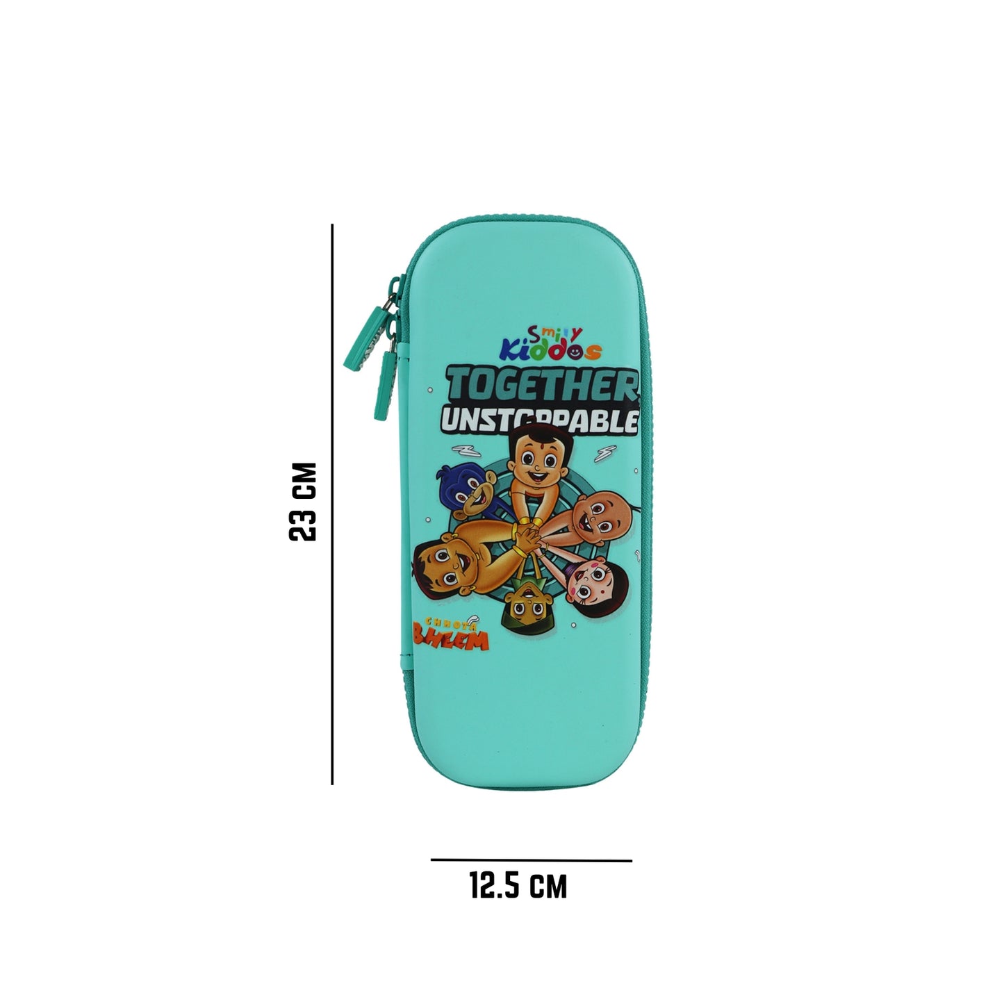 Smily Kiddos - Licensed Chhota Bheem - Stylish & Spacious Hardtop EVA Pencil Case Unstopabble - Pastel Green