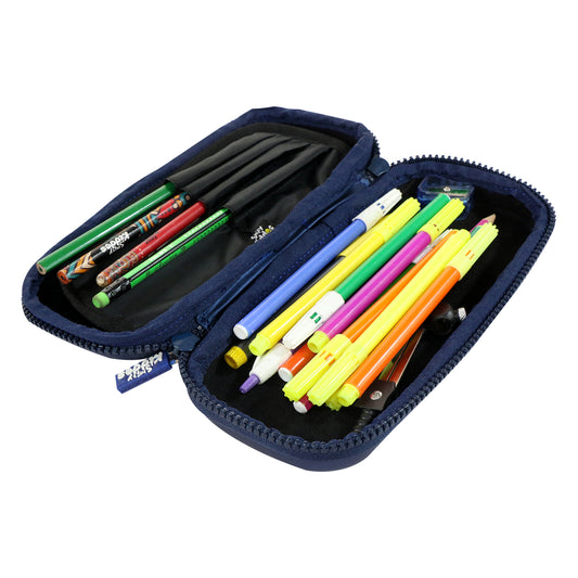 Smily Kiddos - Licensed Chhota Bheem - Stylish & Spacious Hardtop EVA Pencil Case One Team - Metallic Blue