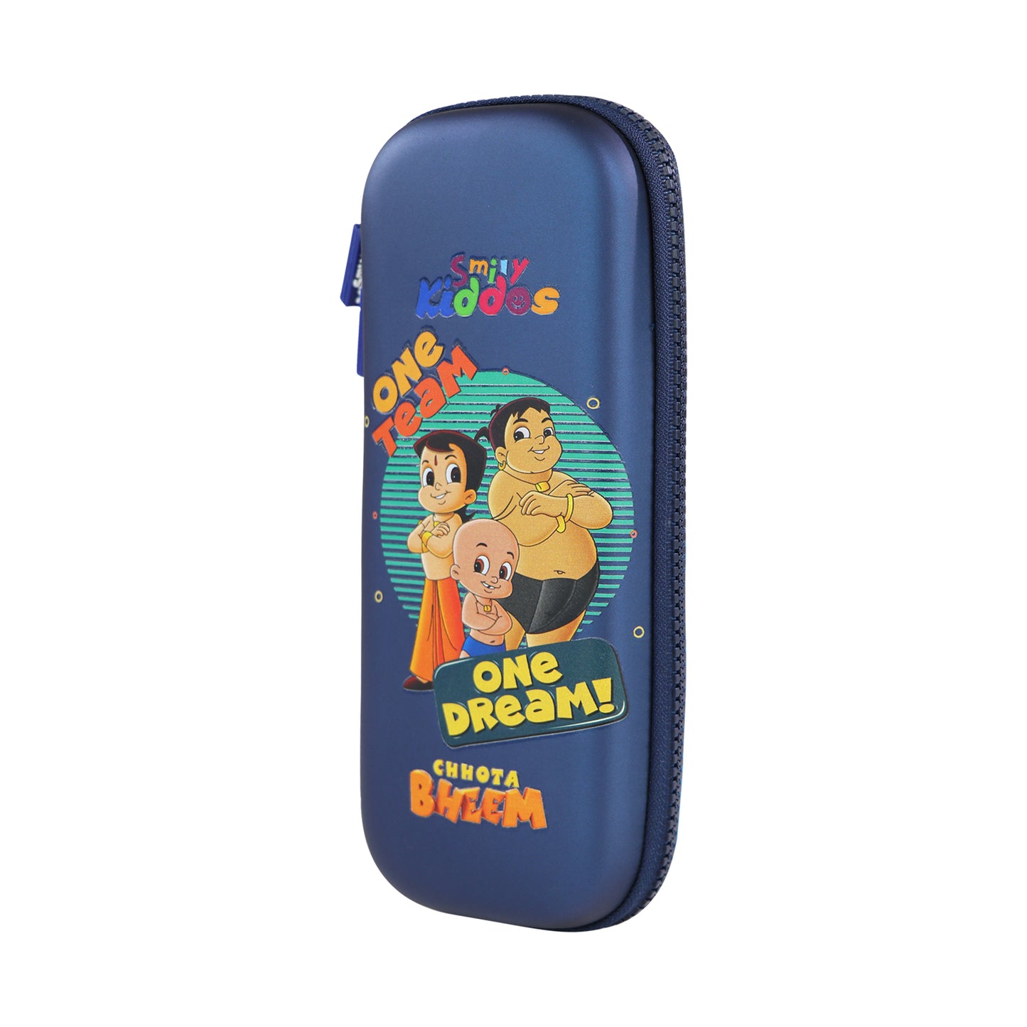 Smily Kiddos - Licensed Chhota Bheem - Stylish & Spacious Hardtop EVA Pencil Case One Team - Metallic Blue