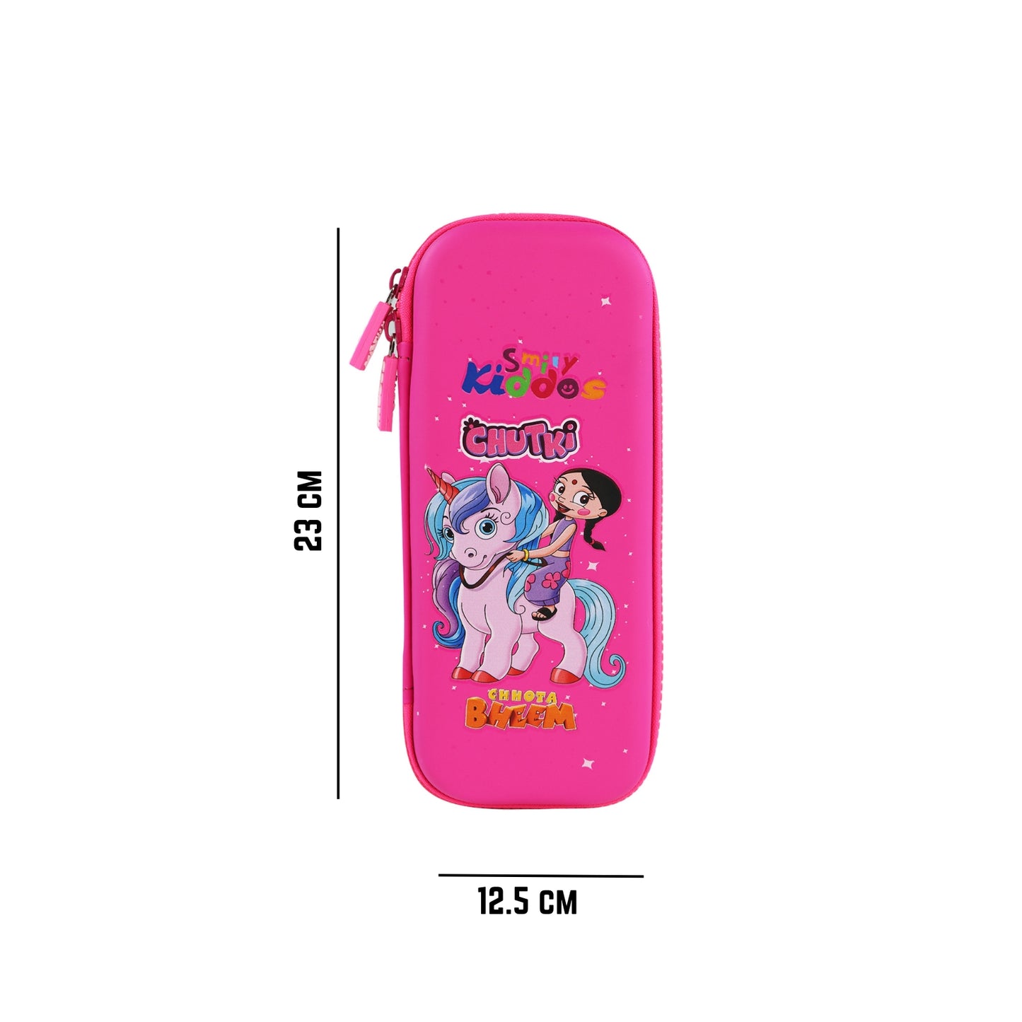 Smily Kiddos - Licensed Chhota Bheem - Stylish & Spacious Hardtop EVA Pencil Case Chutki Unicorn - Pink