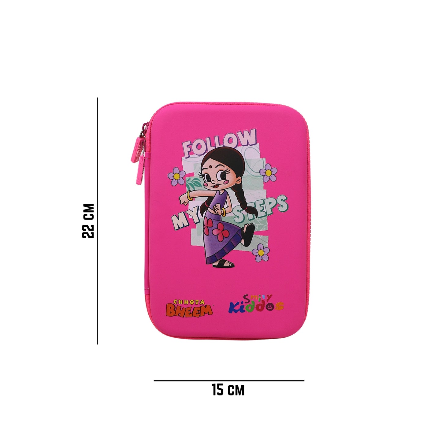 Smily Kiddos - Licensed Chhota Bheem - Stylish & Spacious Hardtop EVA Pencil Case Chutki Follow my Steps - Pink