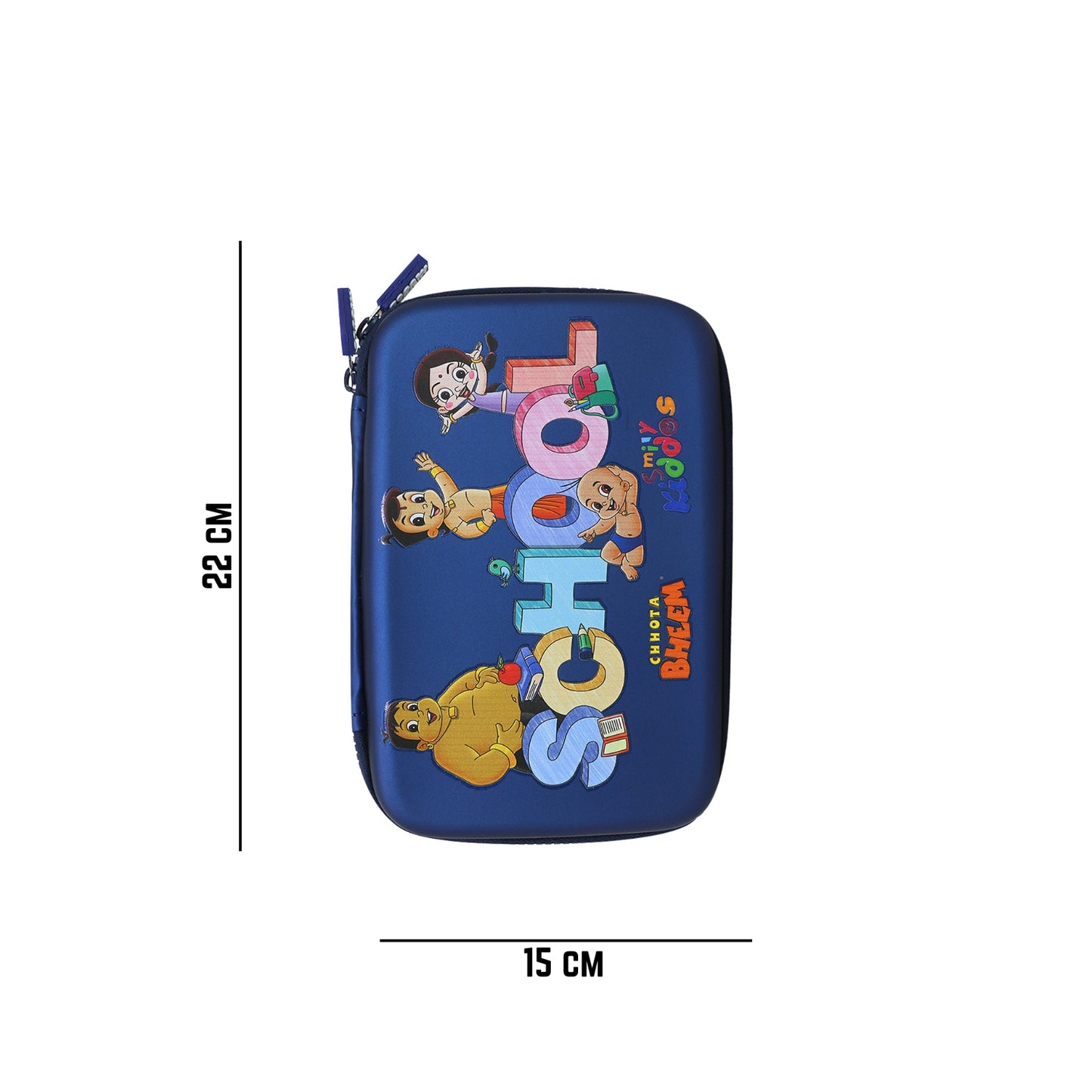 Smily Kiddos - Licensed Chhota Bheem - Stylish & Spacious Hardtop EVA Pencil Case School Theme - Blue