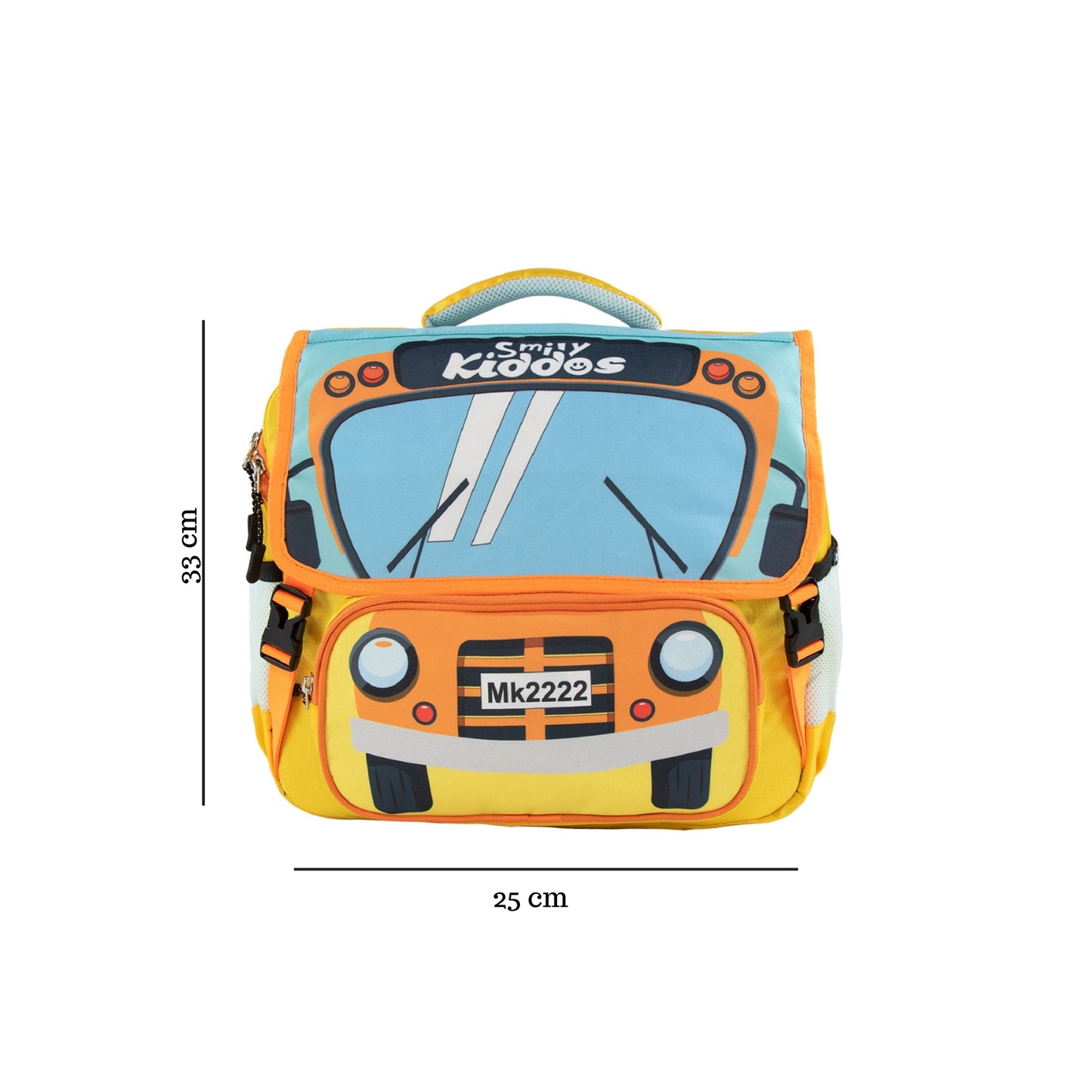 Smily Kiddos School Bags for Kids – School Bus Theme Bag for Kids, Boys, Lightweight, | 12 x 33 x 24 CM) Yellow