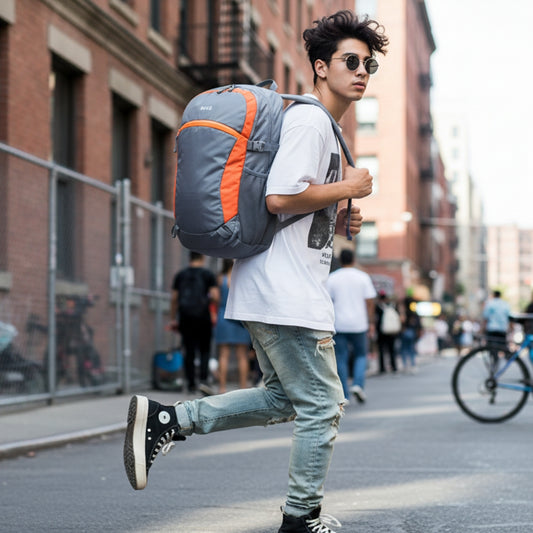 Mike Urban Trek Laptop Backpack with Rain Cover - Grey