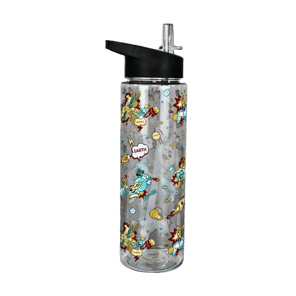 Smily kiddos Sipper Bottle 750 ml - Space Theme | Black