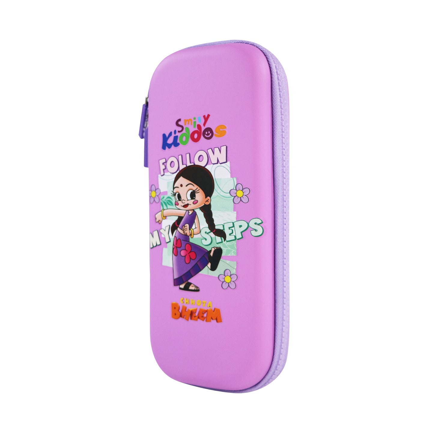Smily Kiddos - Licensed Chhota Bheem - Stylish & Spacious Hardtop EVA Pencil Case Chutki follow My Steps - Purple