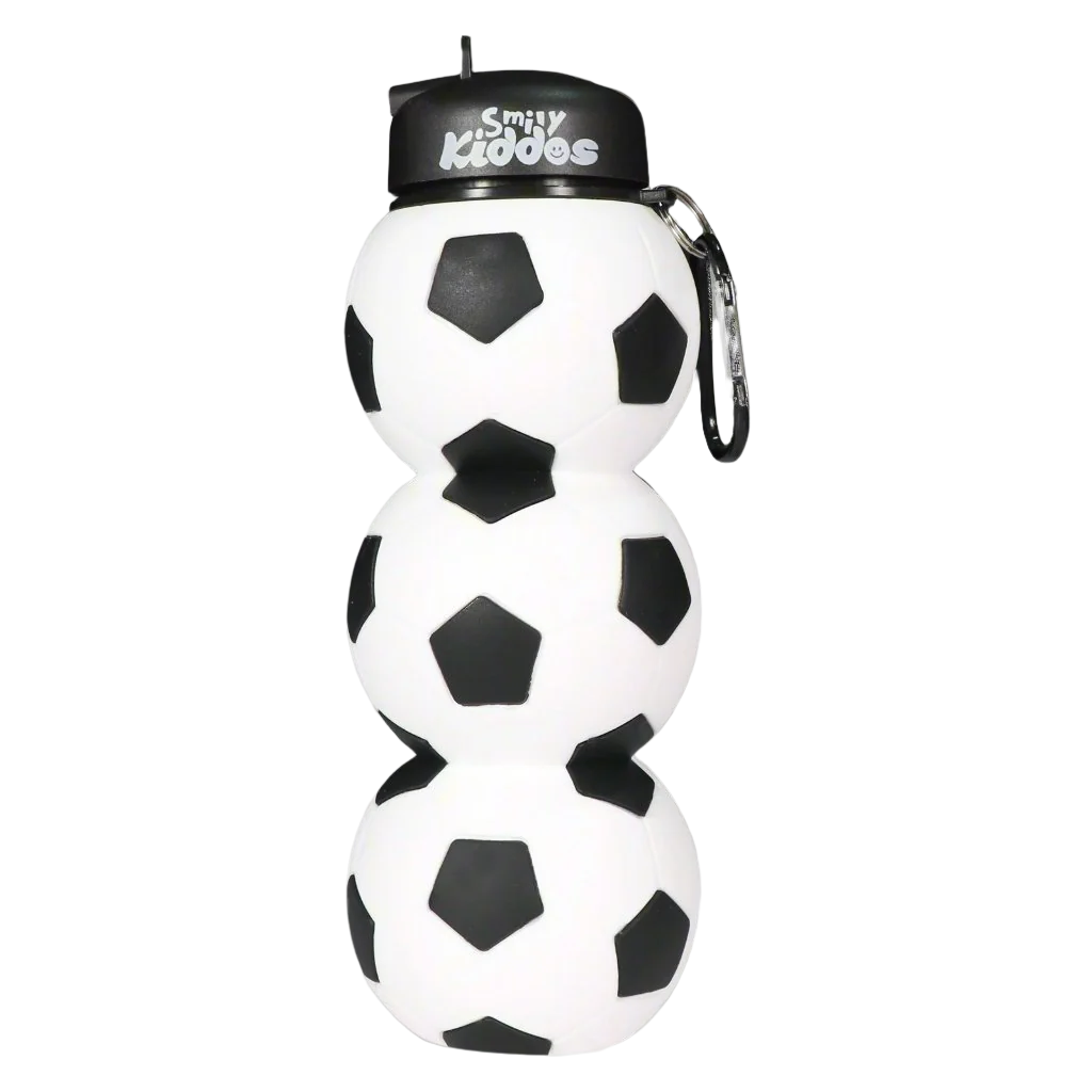 Smily Kiddos Silicone Football Water Bottle Black & White