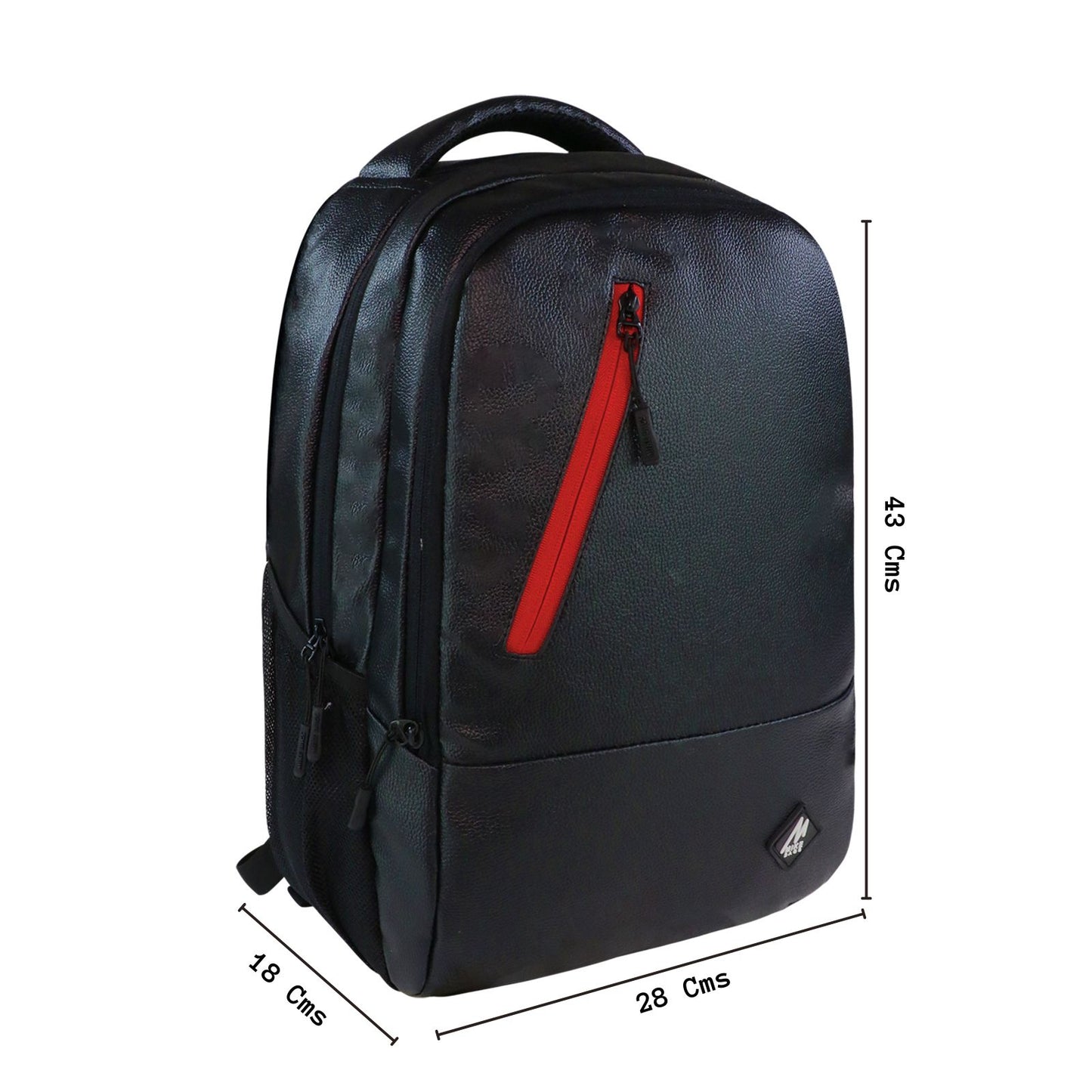 Mike Bags Faux Leather 14 Inch Laptop Backpack - Black