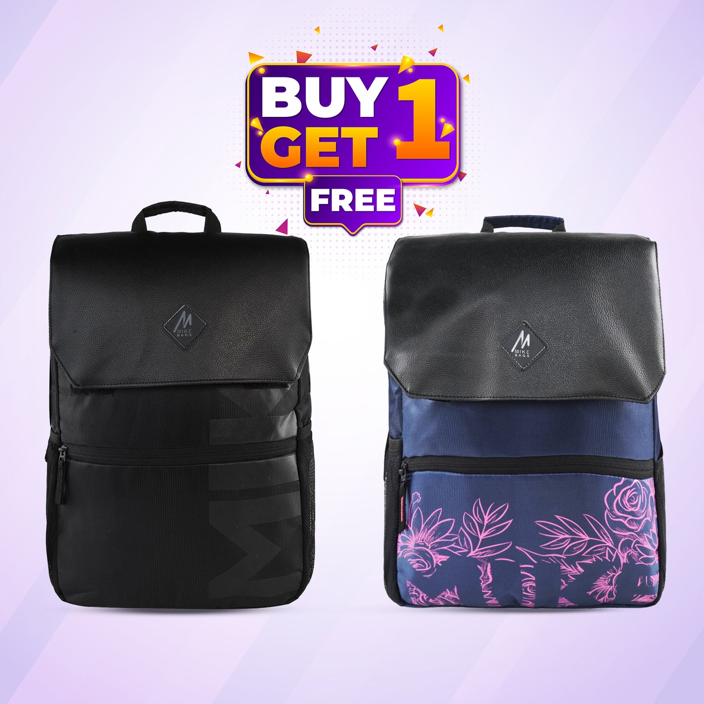 Mike Pathfinder office College unisex Backpack combo offer Water resistant Backpack (Black Blue 23 L)
