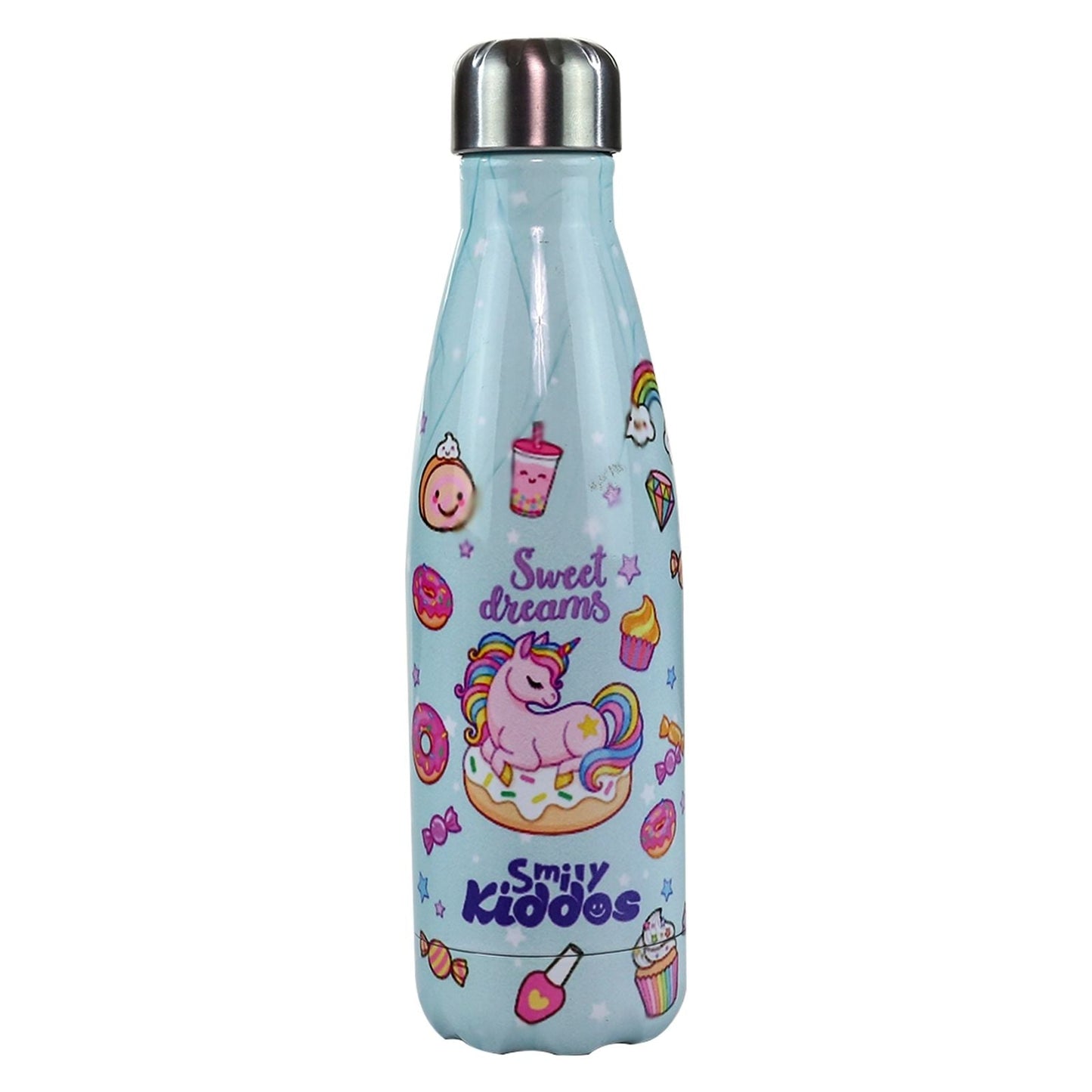 Smily Kiddos Steel Water Bottle light Blue - Donut Theme