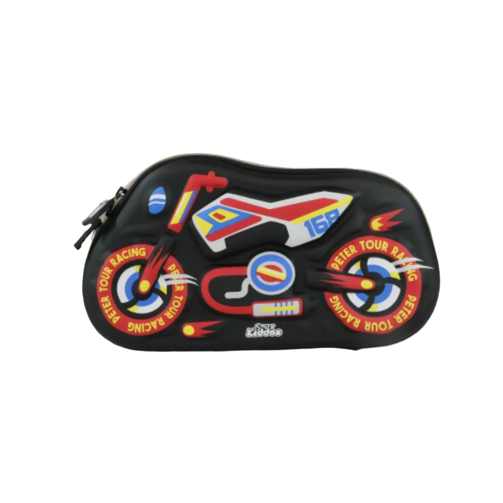 Smily kiddos Motor Bike Shaped EVA Pencil Pouch - Black