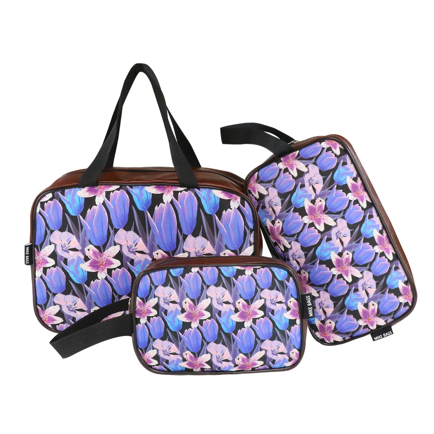 Mike Multi-Functional Makeup Pouch for Women set of 3 - Brown