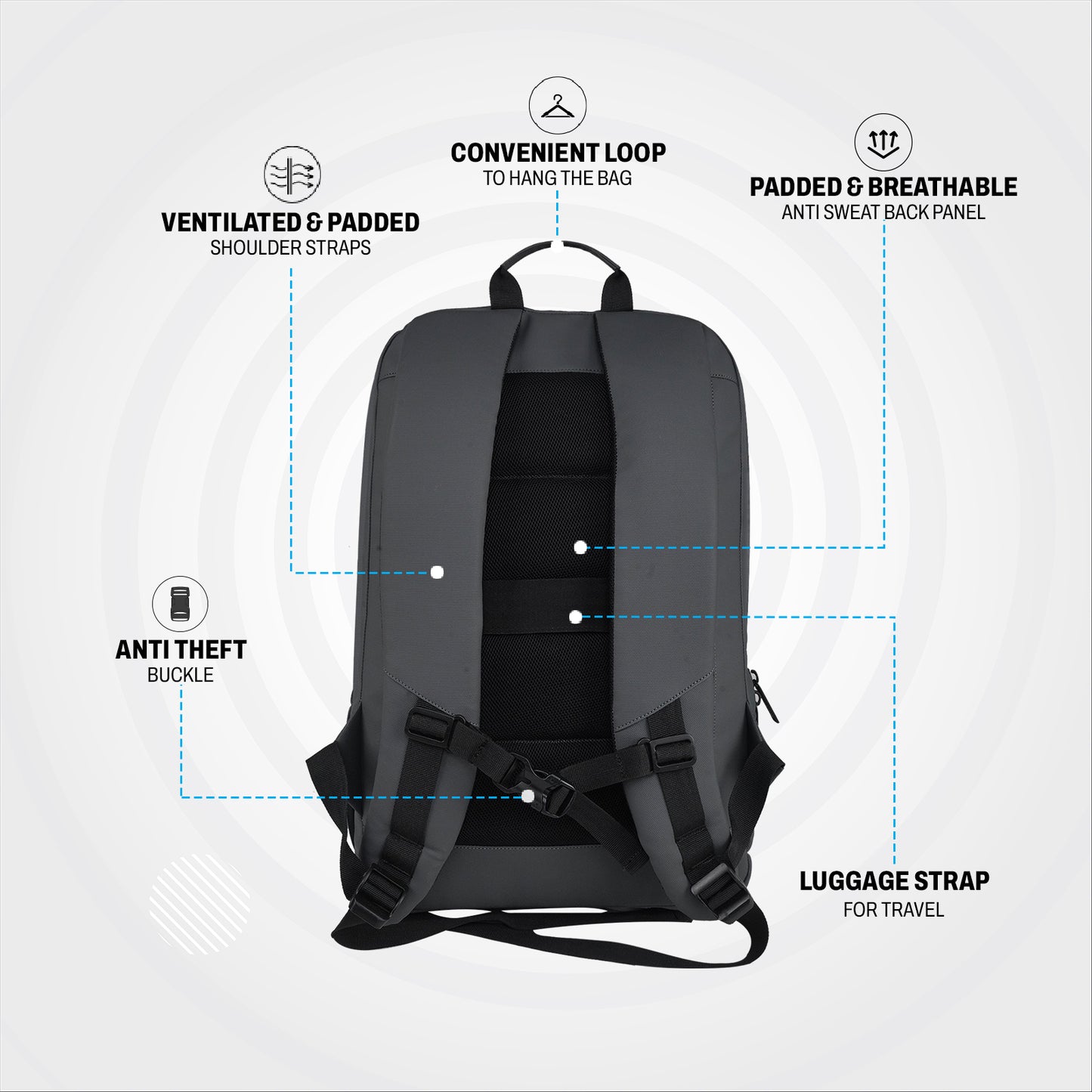 Mike Signature 36L Laptop Backpack - Grey