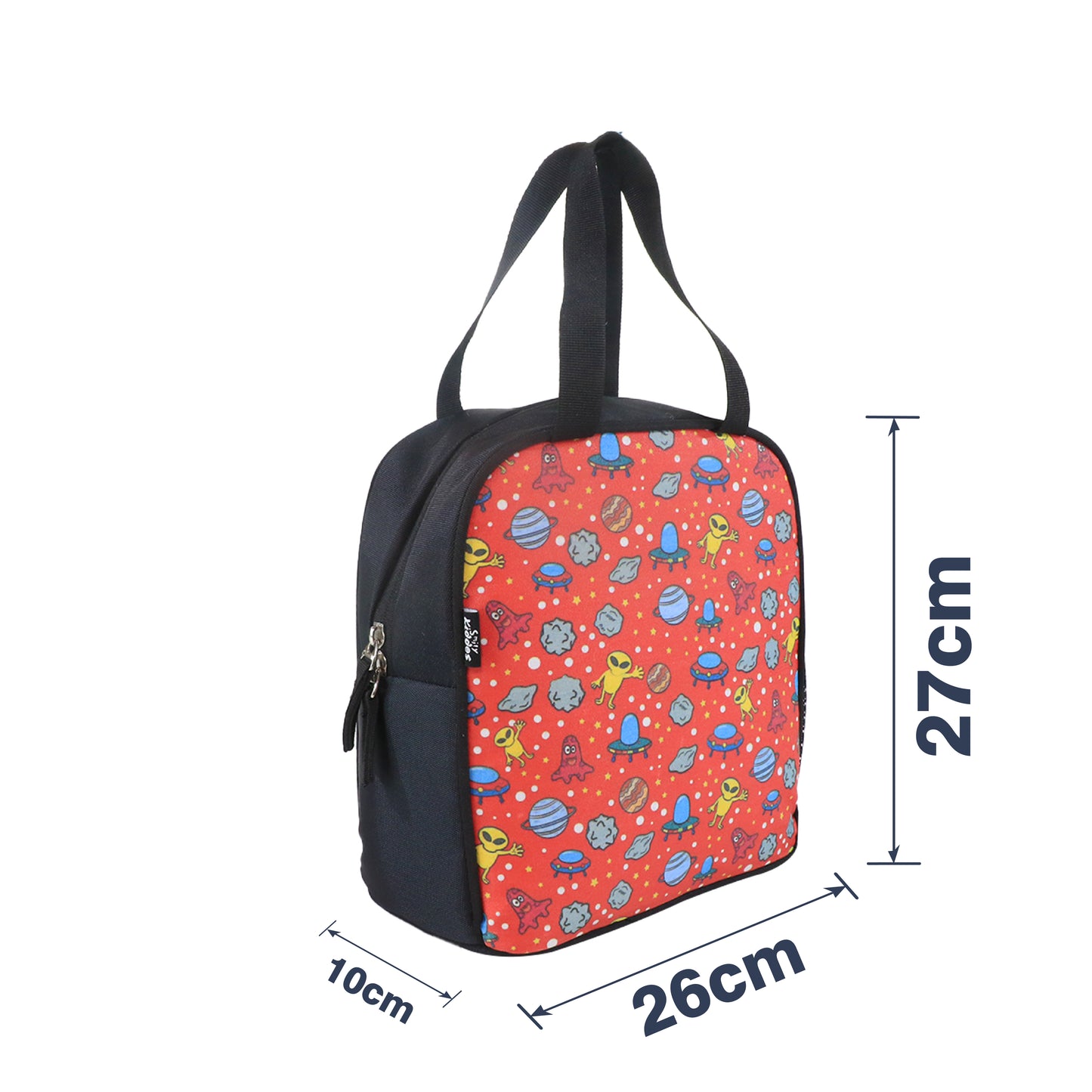 3 in 1 School Bag Includes lunch bag, 14 inch School Bags, & pencil case in box packing (1 Set Black)
