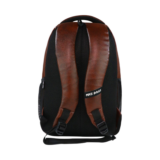 Mike Faux Leather 14 Inch Laptop Backpack - Brown
