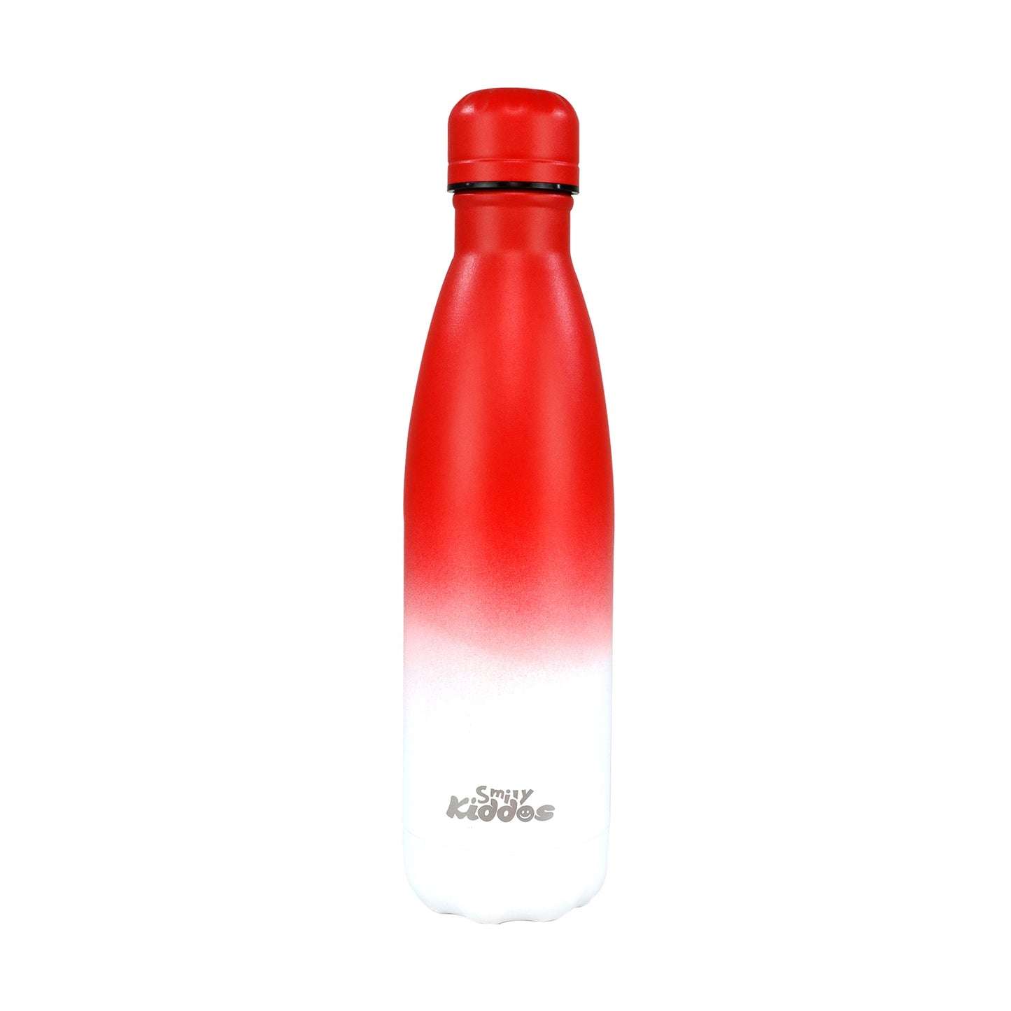 Steel Water Bottle - Matte Red White cap bottle