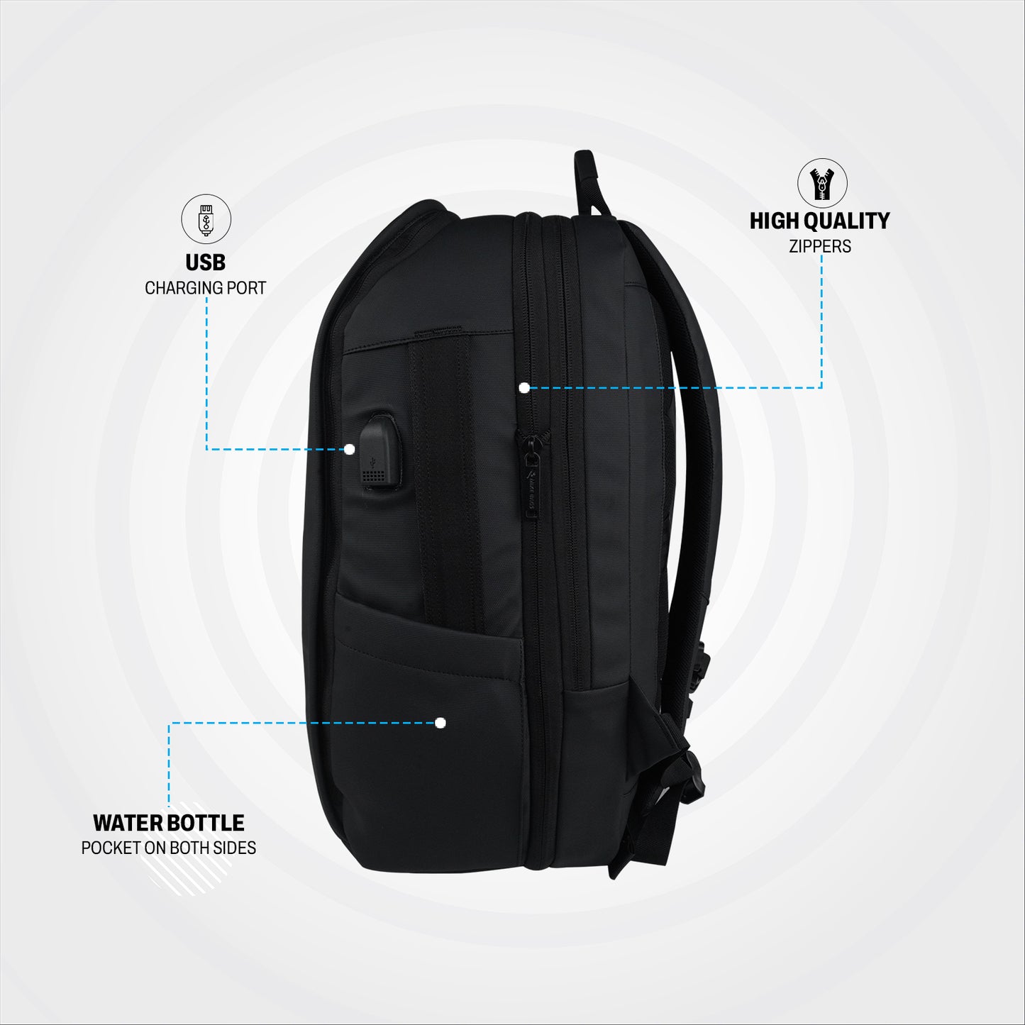 Mike Signature 37L Laptop Backpack - Black