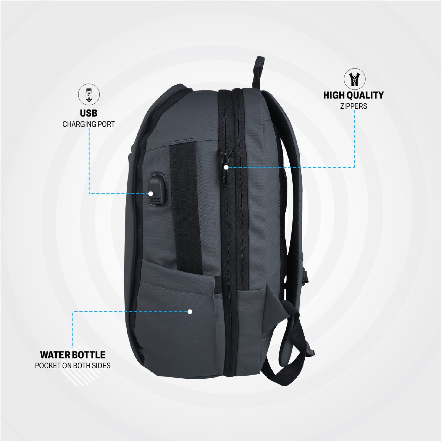 Mike Signature 36L Laptop Backpack - Grey
