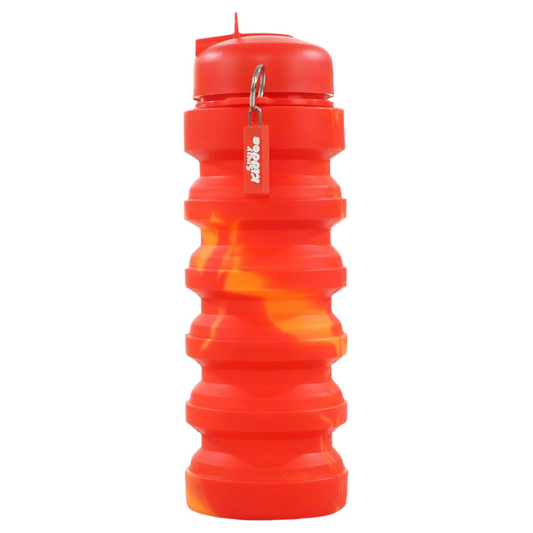 Smily Kiddos Silicone Expandable & Foldable Water Bottle- Red