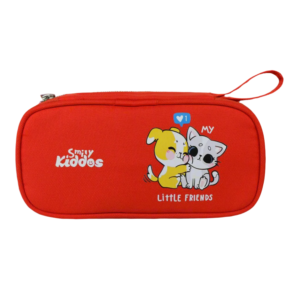 Smily Kiddos Zipper Pencil Pouch Kitty - Red
