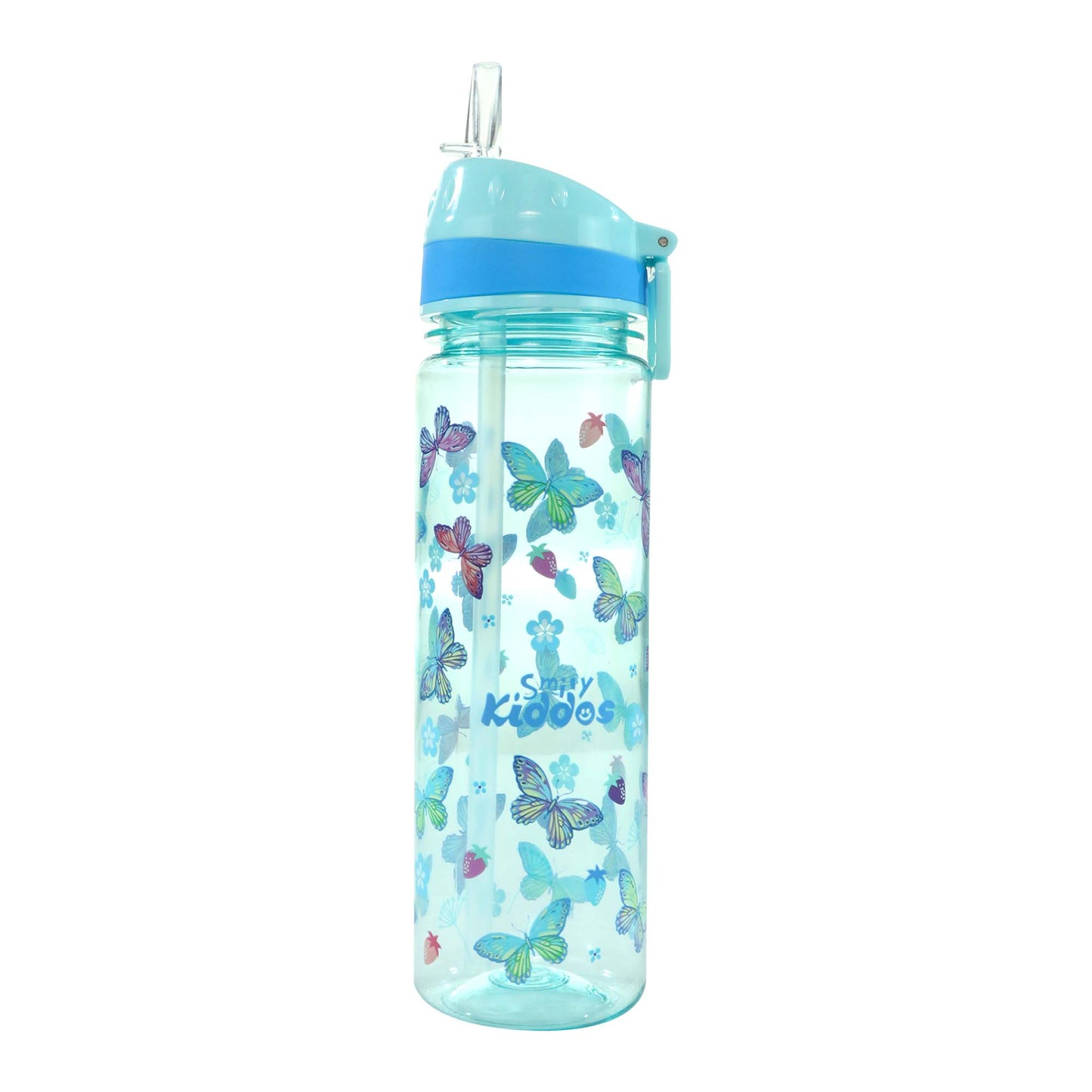 Smily Kiddos Straight Water Bottle With Flip Top Nozzle Butterfly