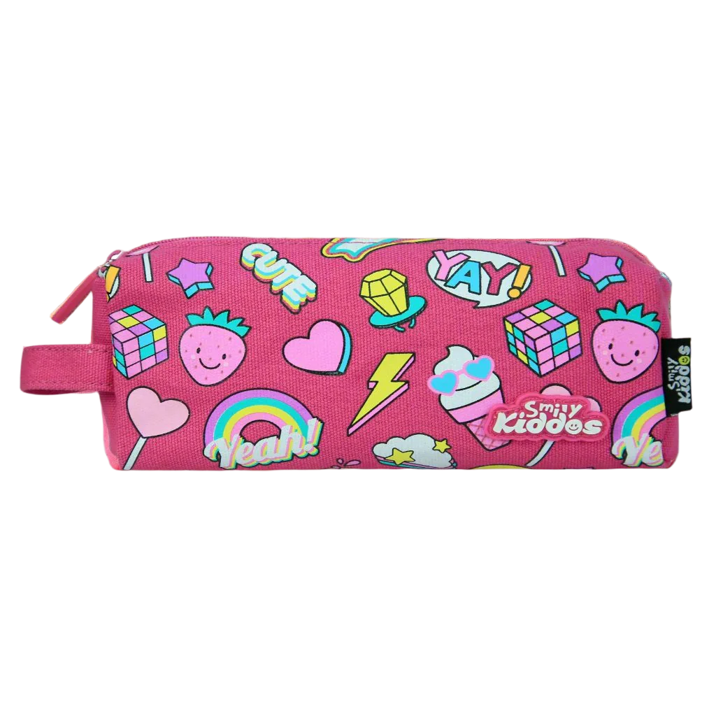 Playful Fun Theme Pencil Pouch Pink