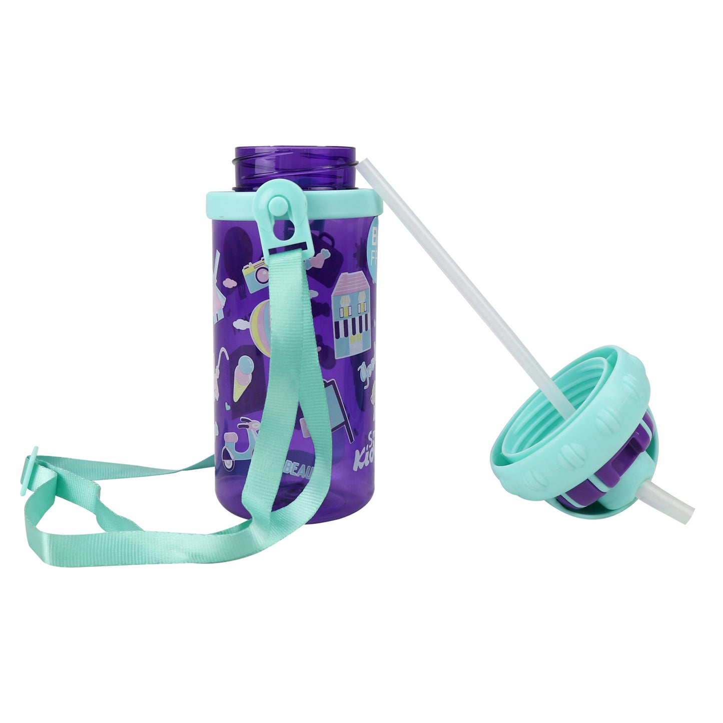 Smily Sipper Water Bottle Purple