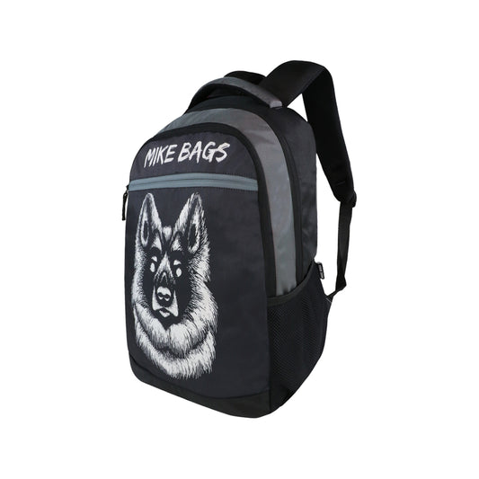 Mike School bag Unisex Backpack Polyester with Two Compartments combo offer Water ressitant Backpack (Black & Dark Blue, 27L)