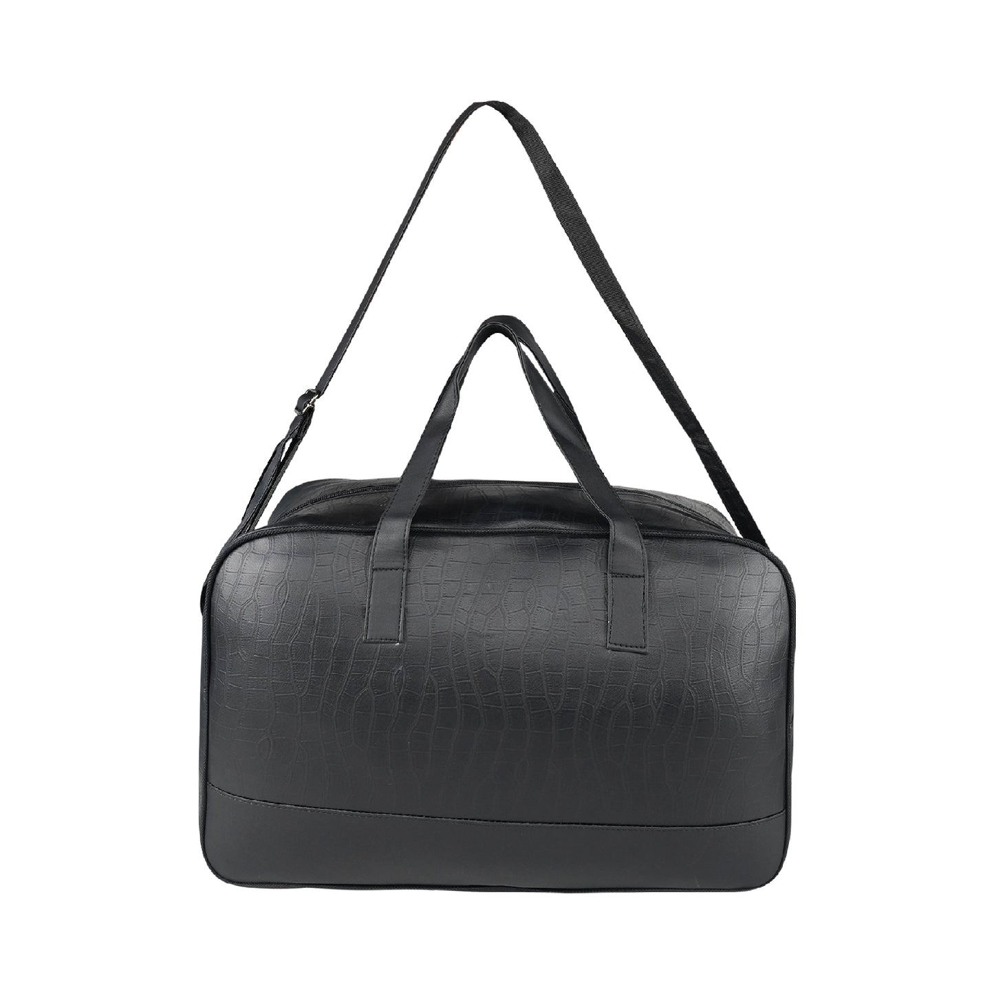 Mike PU Leather 32L Fizz Duffle Bag - Black