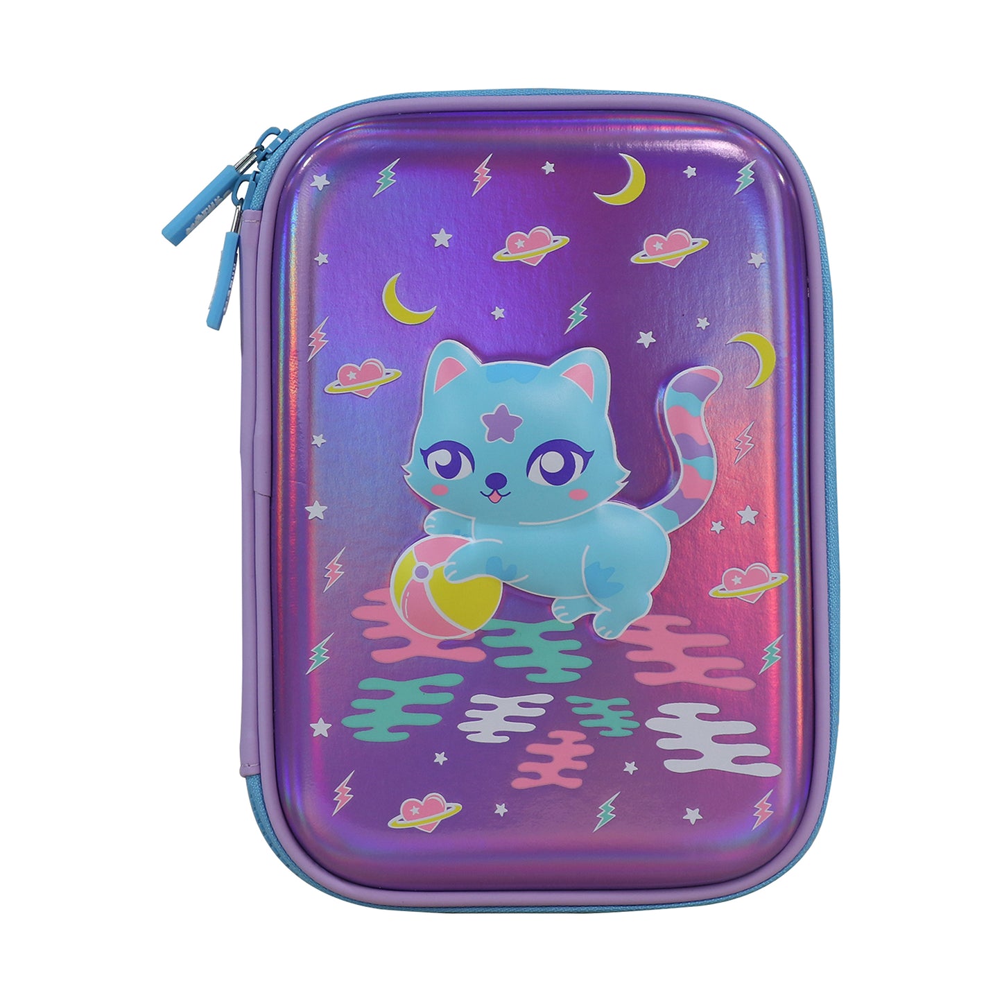 Smily Kiddos Single Compartment pencil case v2 Kitty Theme Purple