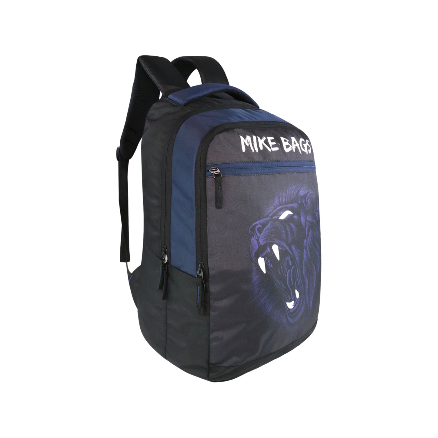 Mike School bag Unisex Backpack Polyester with Two Compartments combo offer Water ressitant Backpack (Black & Dark Blue, 27L)