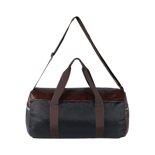 Mike Forge Leather Gym Bag - Brown & Black
