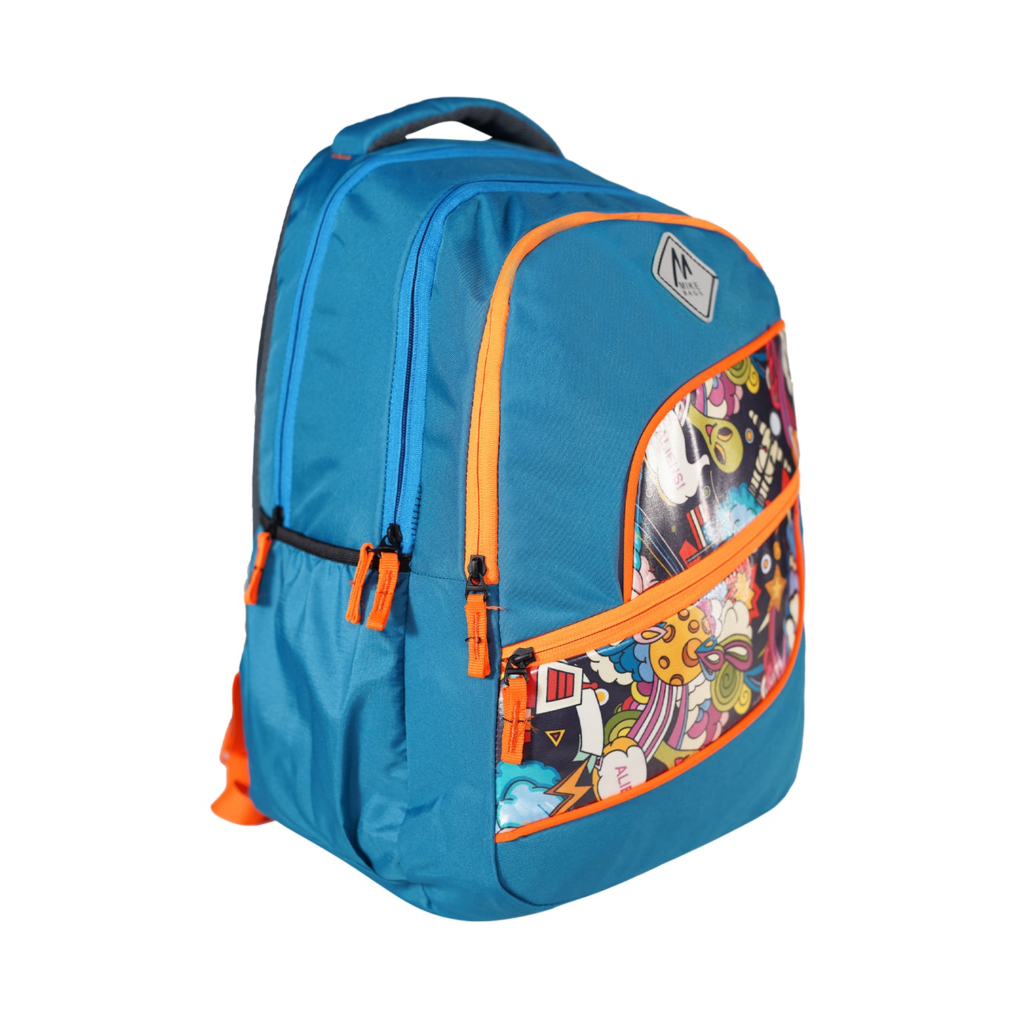 Mike Elemental Laptop Backpack -Indigo & Neon Orange