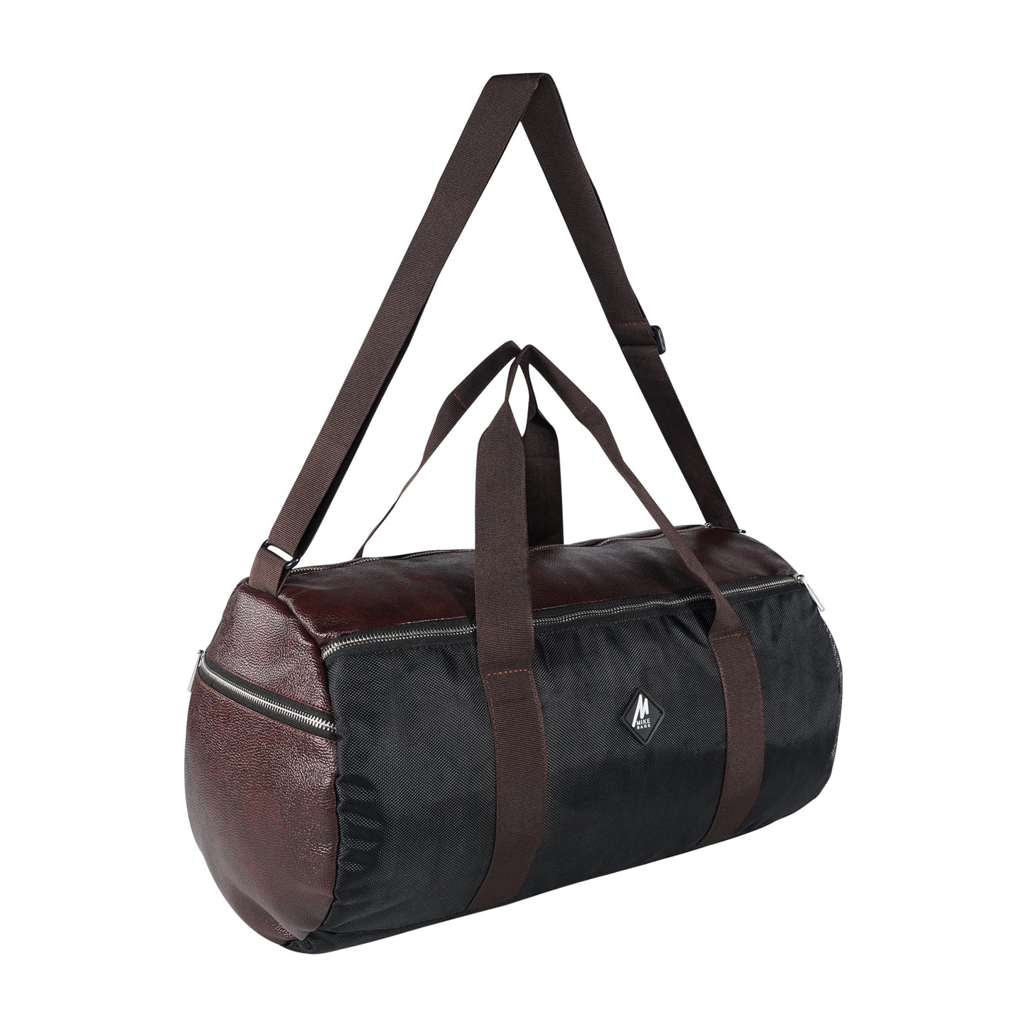 Mike Forge Leather Gym Bag - Brown & Black