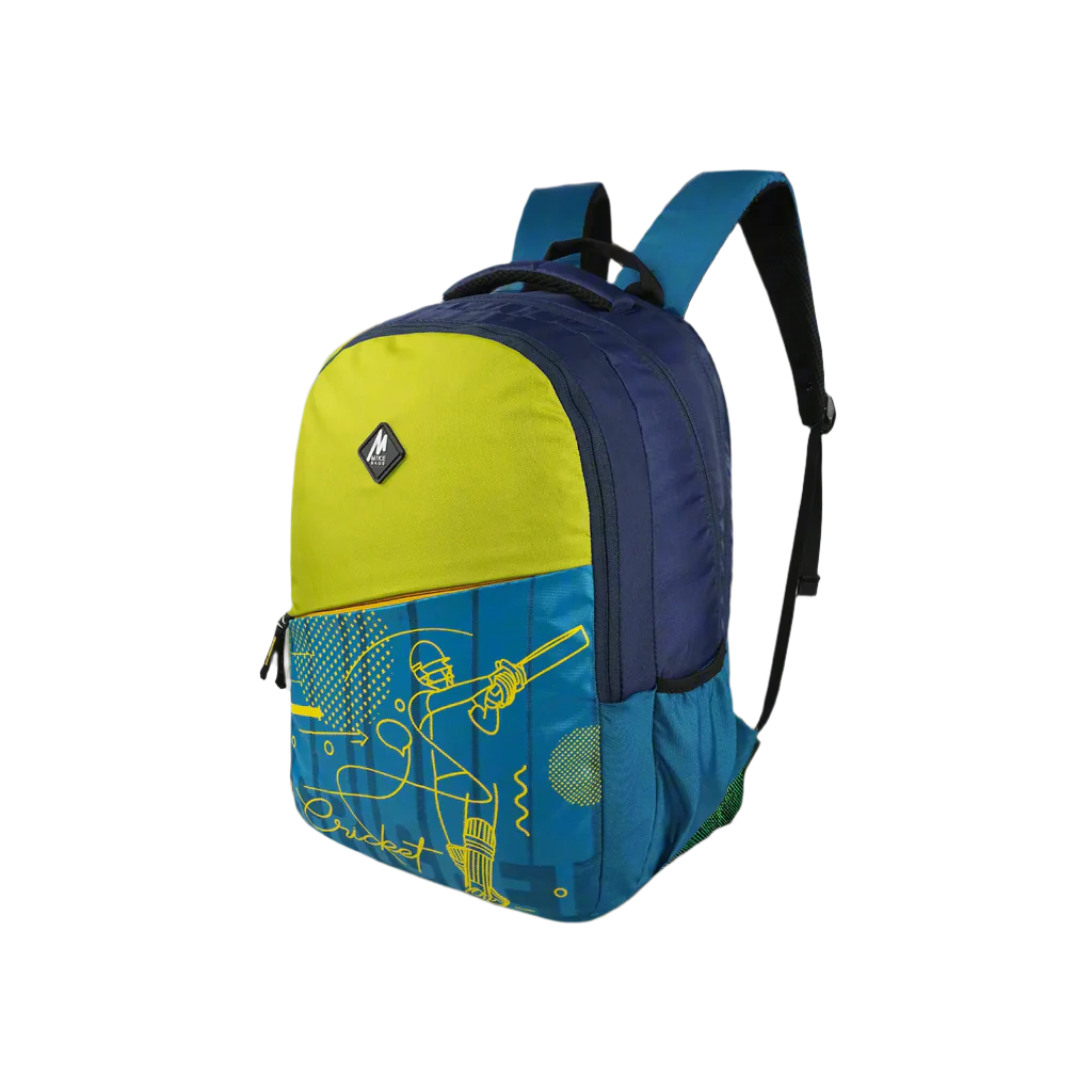 Mike 34L Tembo School Backpack Cricket Theme – Navy Blue & Indigo