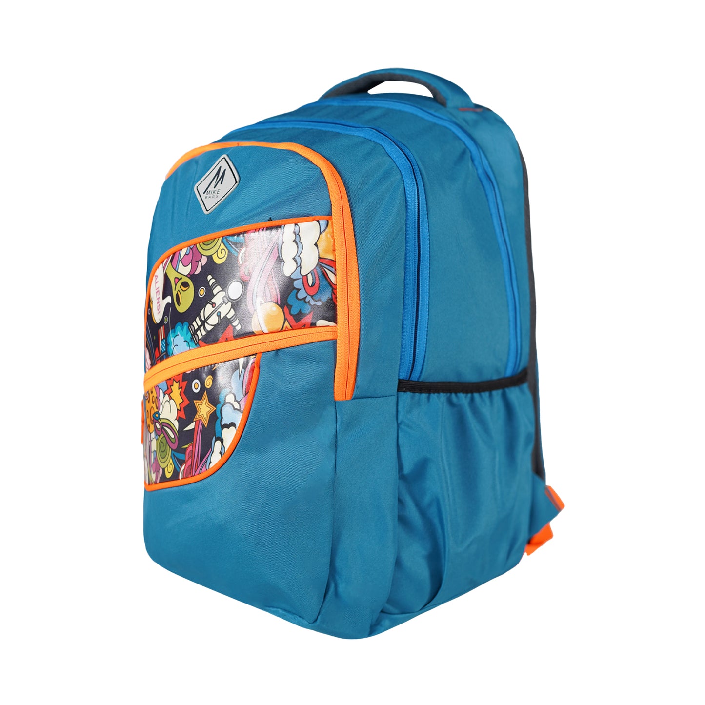 Mike Elemental Laptop Backpack -Indigo & Neon Orange