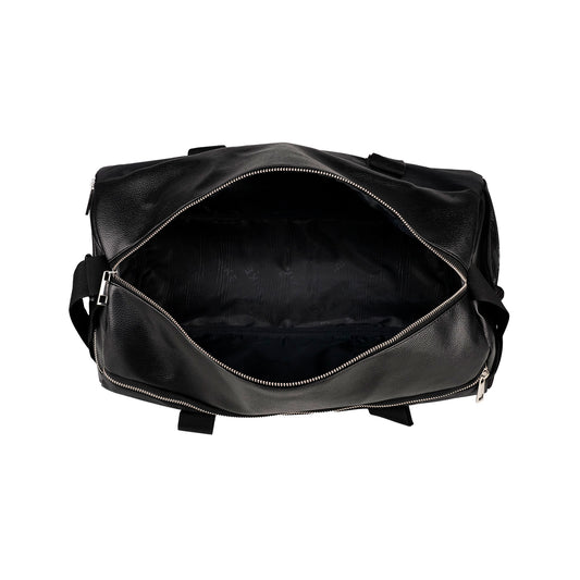 Mike Forge Leather Gym Bag - Black