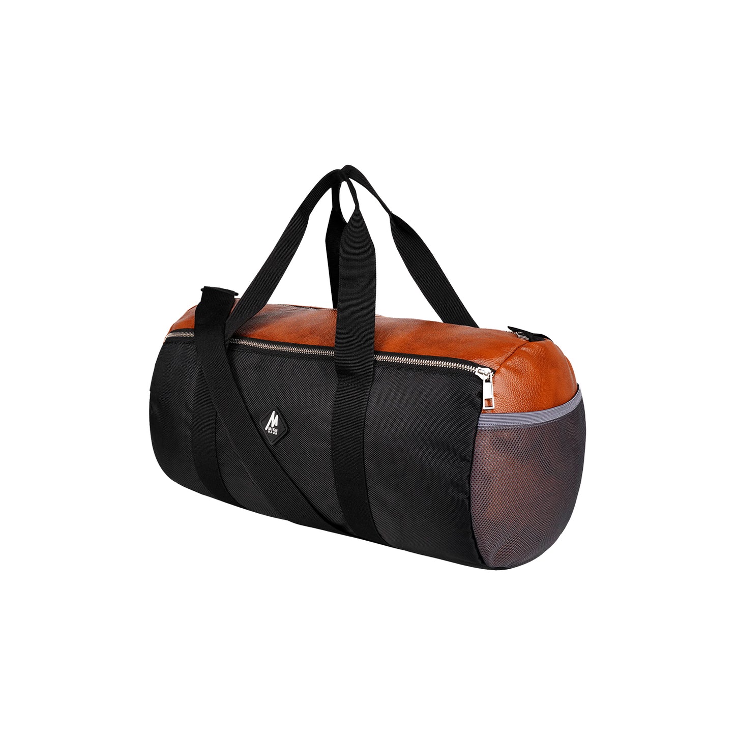 Mike Forge Leather Gym Bag - Tan & Black