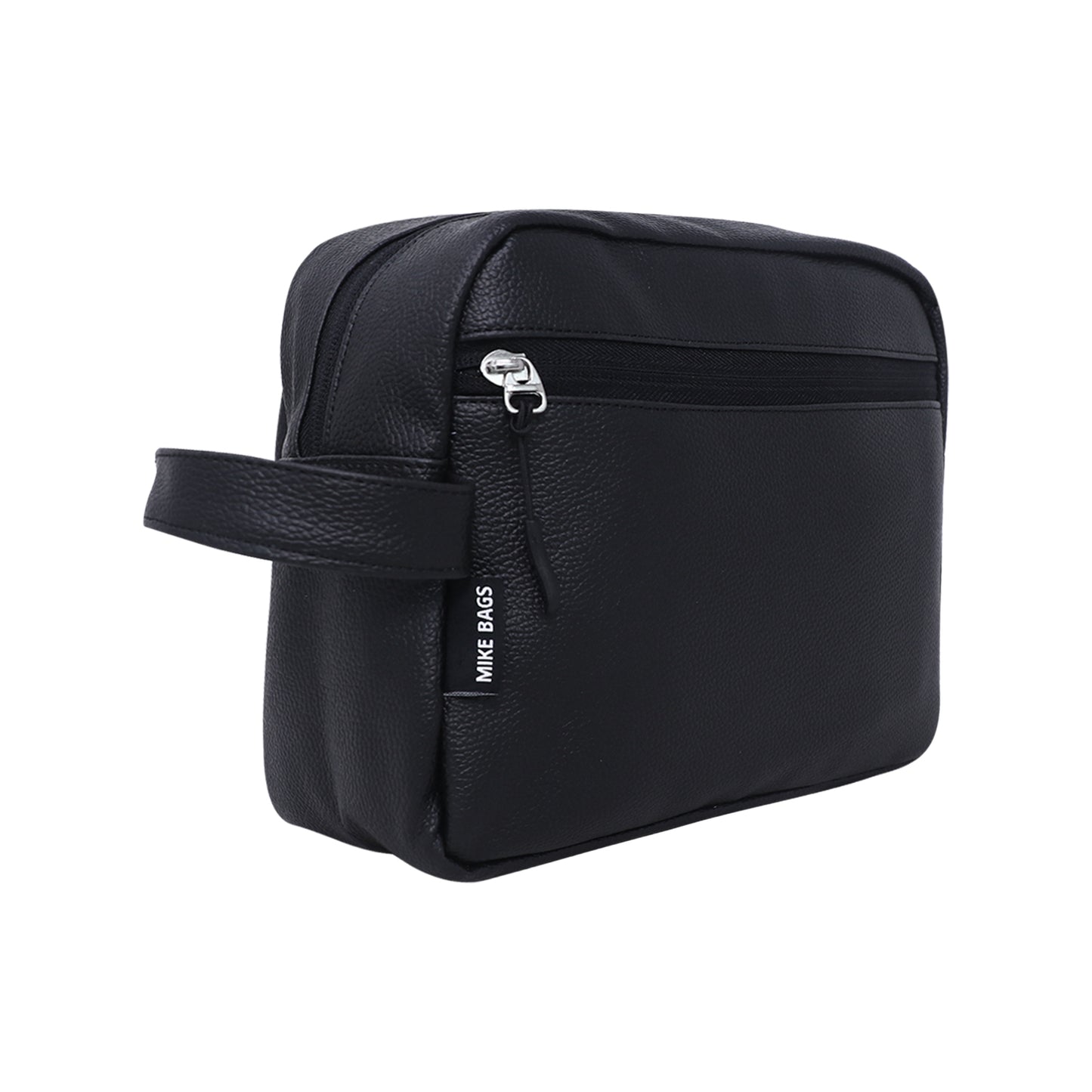 Mike Leather Make Up Pouch-Black