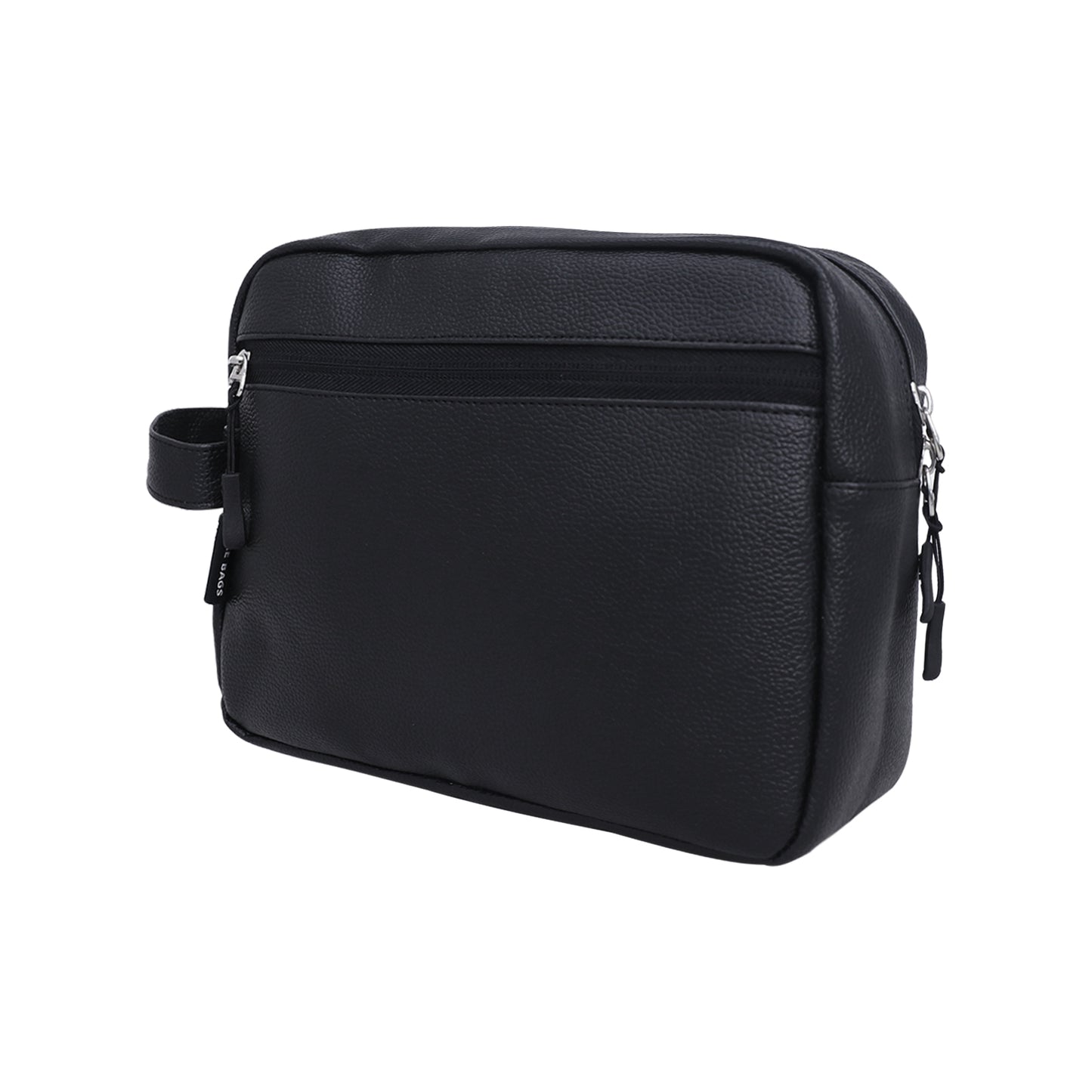 Mike Leather Make Up Pouch-Black